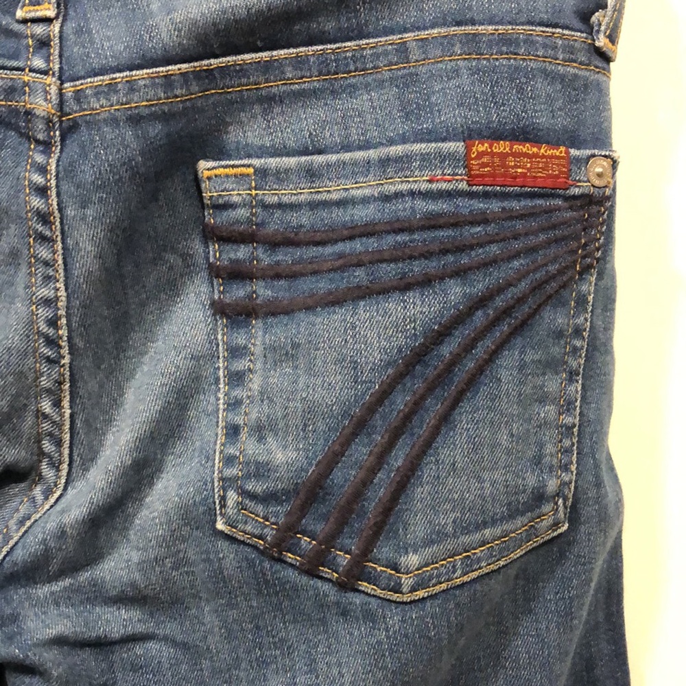 7 for all Mankind capris Women's 26 crop dojo dark blue denim jean EUC - Picture 5 of 7